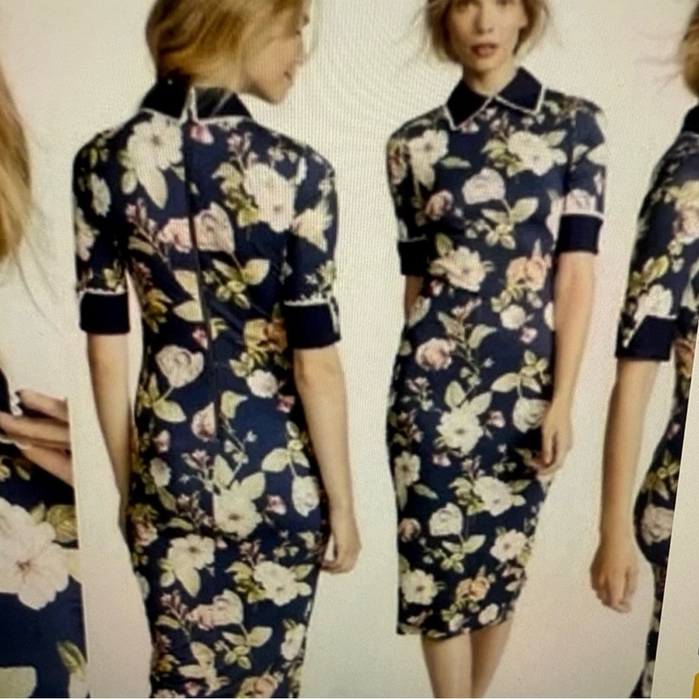 NWT Alice + Olivia Navy Delora
Floral Midi Dress  Size 8 - Picture 3 of 12